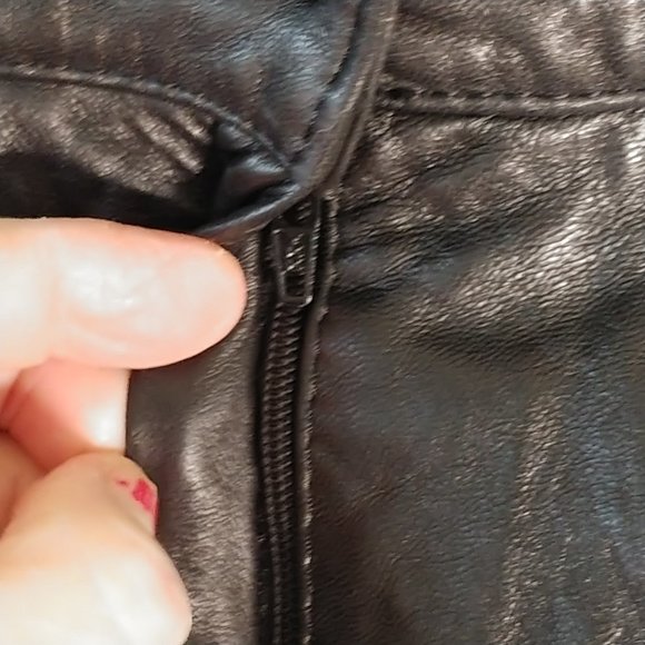 Vintage Sheep Skin High Waist Leather Pants Black EU Size 40/S - Picture 4 of 14